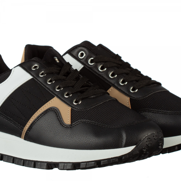 Ανδρικά αθλητικά παπούτσια μαύρα από οικολογικό δέρμα Dardim, 3 - Kalapod.gr